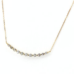 メレダイヤ デザインネックレス YG イエローゴールド ペンダント ネックレス K18 ダイヤモンド レディース 【中古】nbjwl