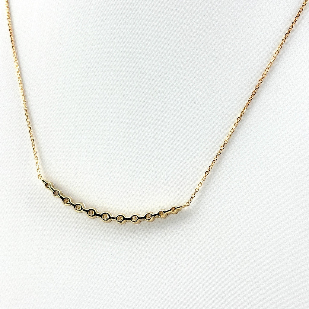 メレダイヤ デザインネックレス YG イエローゴールド ペンダント ネックレス K18 ダイヤモンド レディース 【中古】nbjwl