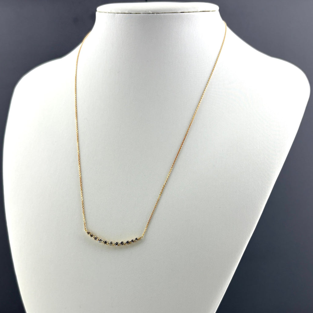 メレダイヤ デザインネックレス YG イエローゴールド ペンダント ネックレス K18 ダイヤモンド レディース 【中古】nbjwl