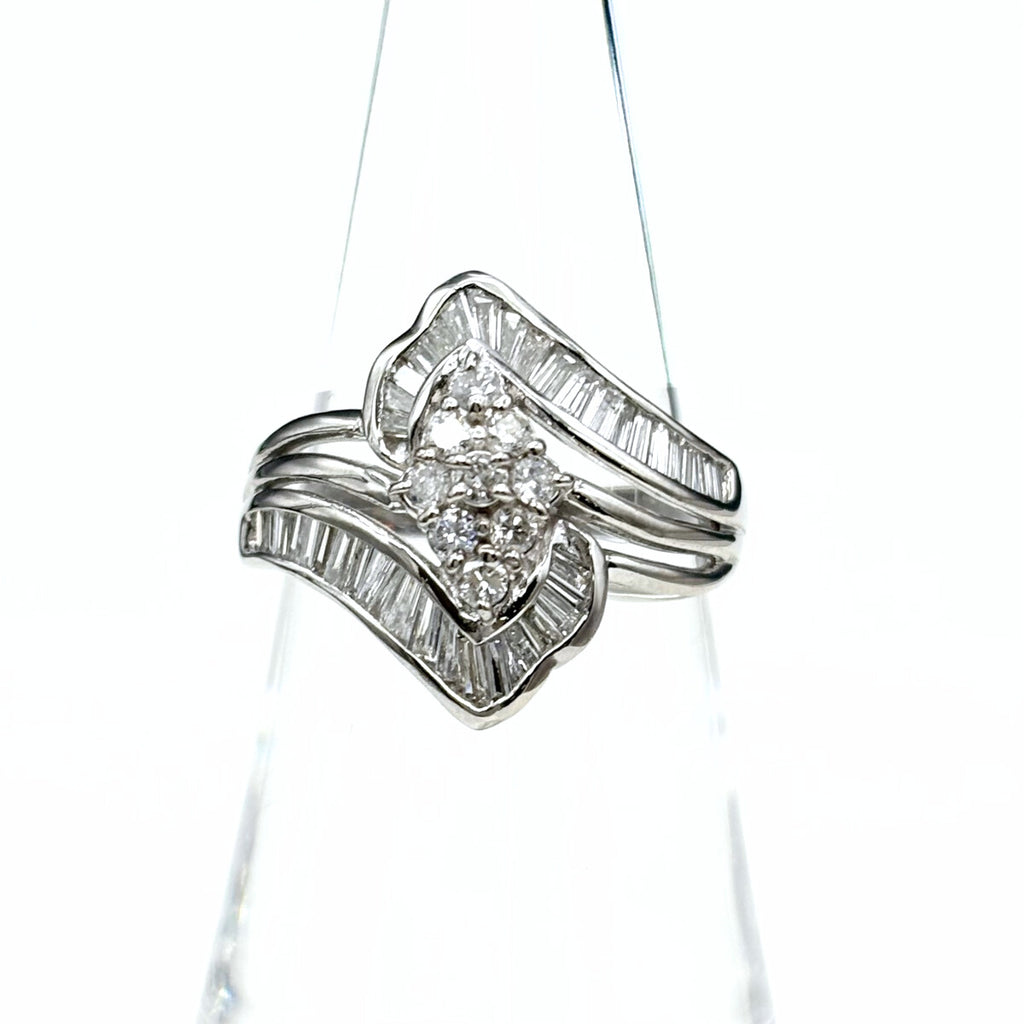 メレダイヤ デザインリング プラチナ 指輪 リング 12.5号 Pt900 ダイヤモンド レディース 【中古】nbjwl