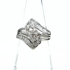 メレダイヤ デザインリング プラチナ 指輪 リング 12.5号 Pt900 ダイヤモンド レディース 【中古】nbjwl