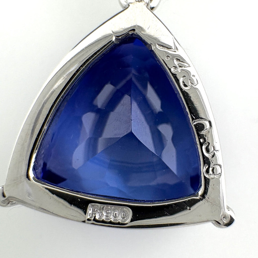 タンザナイト デザインペンダントトップ プラチナ メレダイヤ ペンダントトップ Pt900 タンザナイト ダイヤモンド レディース ノンブランドジュエリー 【中古】nbjwl