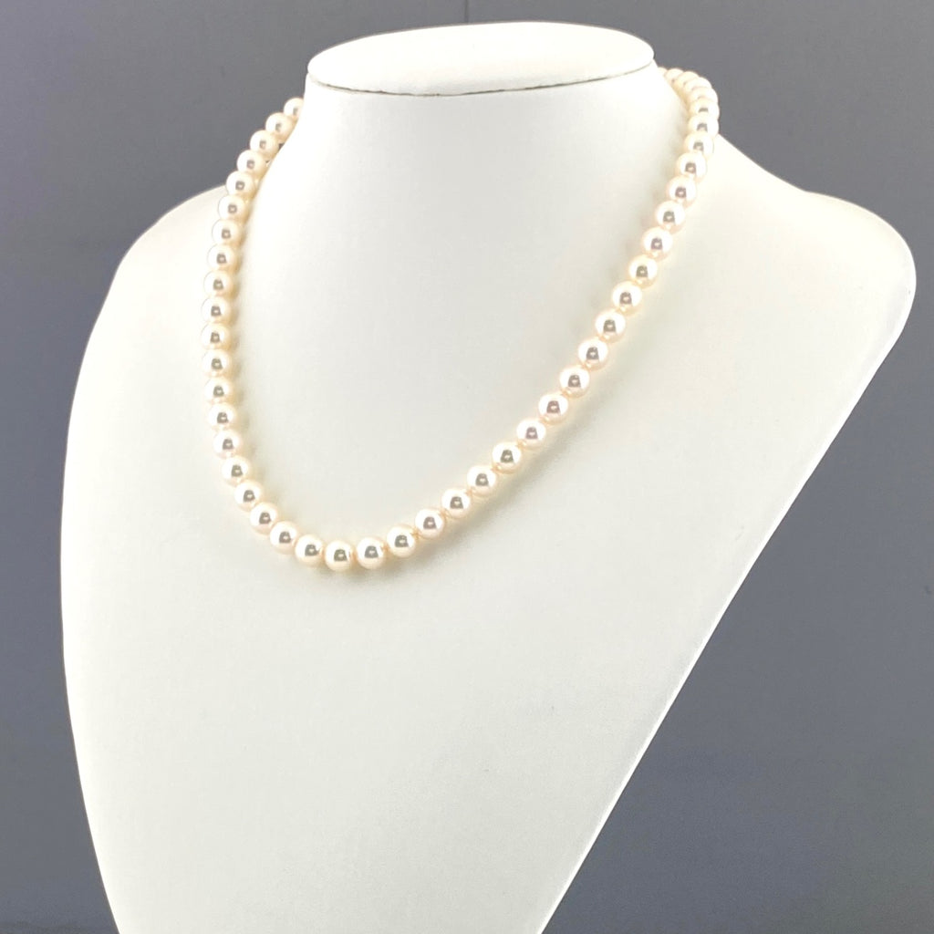 鑑別書付 パール ネックレス シルバー 925 真珠 SV レディース 【中古】nbjwl