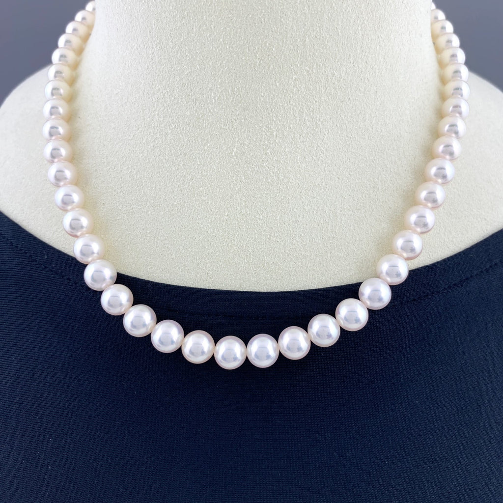 鑑別書付 パール ネックレス シルバー 925 真珠 SV レディース 【中古】nbjwl