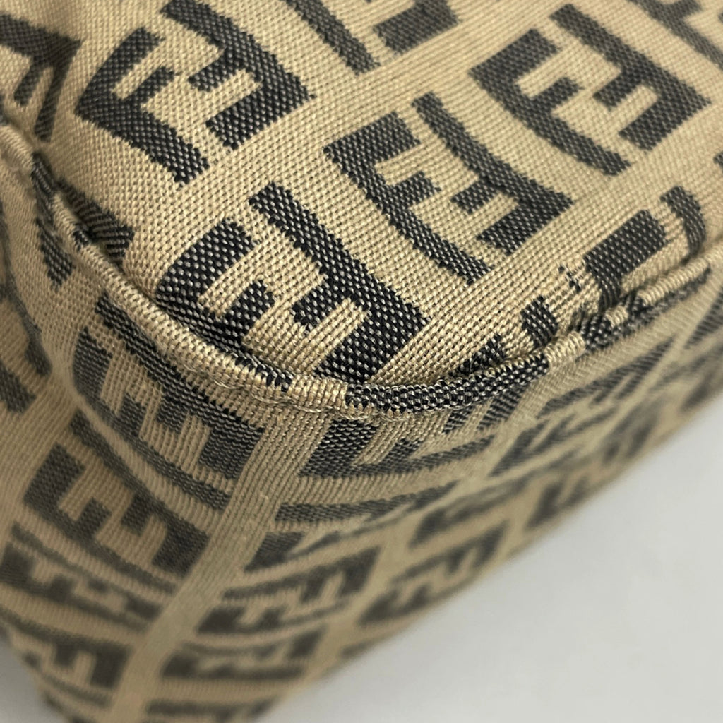 フェンディ ズッキーノ柄 ワンショルダーバッグ ハンドバッグ ミニ マンマバゲット ショルダーバッグ キャンバス ベージュ 8BR180 レディース 【中古】brbag