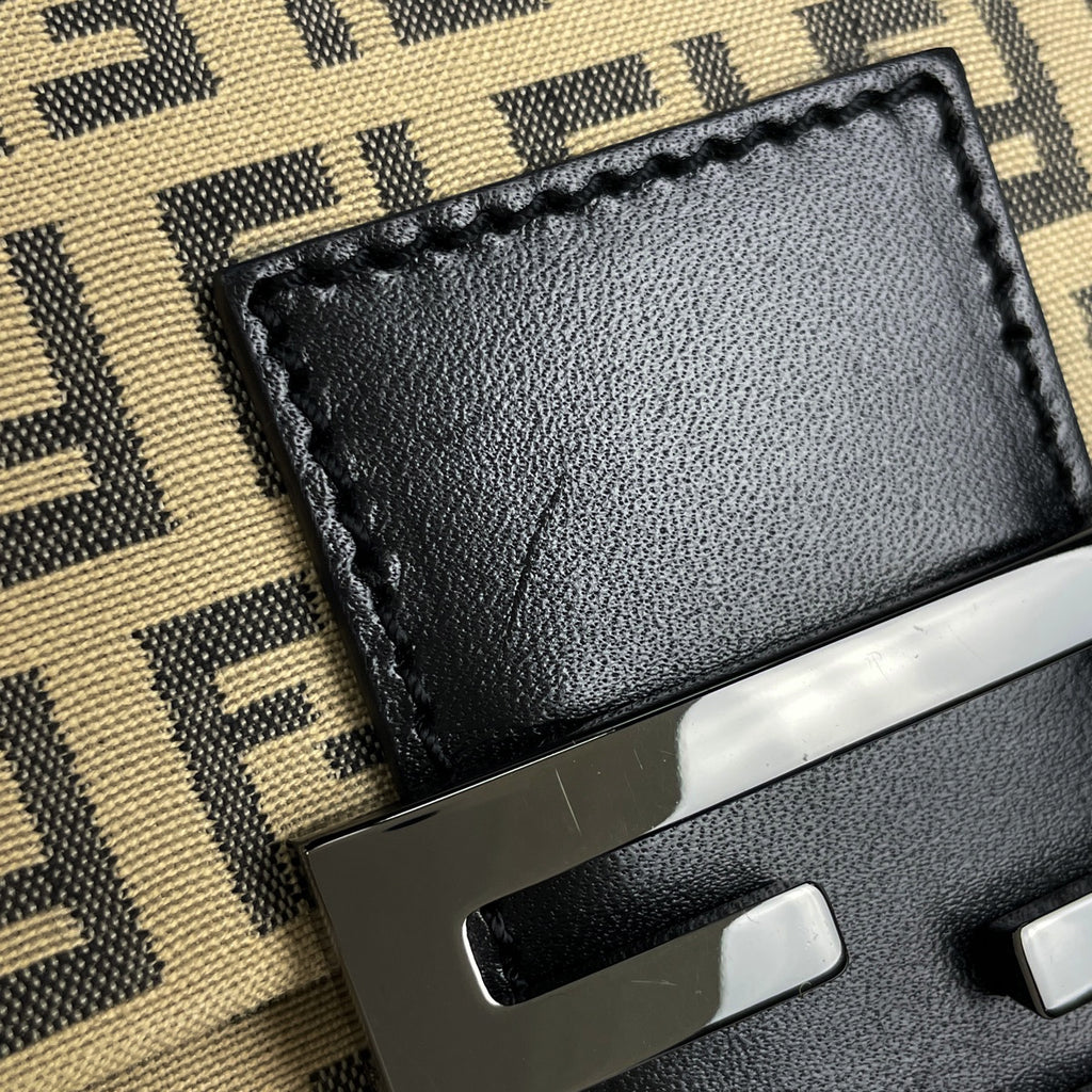 フェンディ ズッキーノ柄 ワンショルダーバッグ ハンドバッグ ミニ マンマバゲット ショルダーバッグ キャンバス ベージュ 8BR180 レディース 【中古】brbag