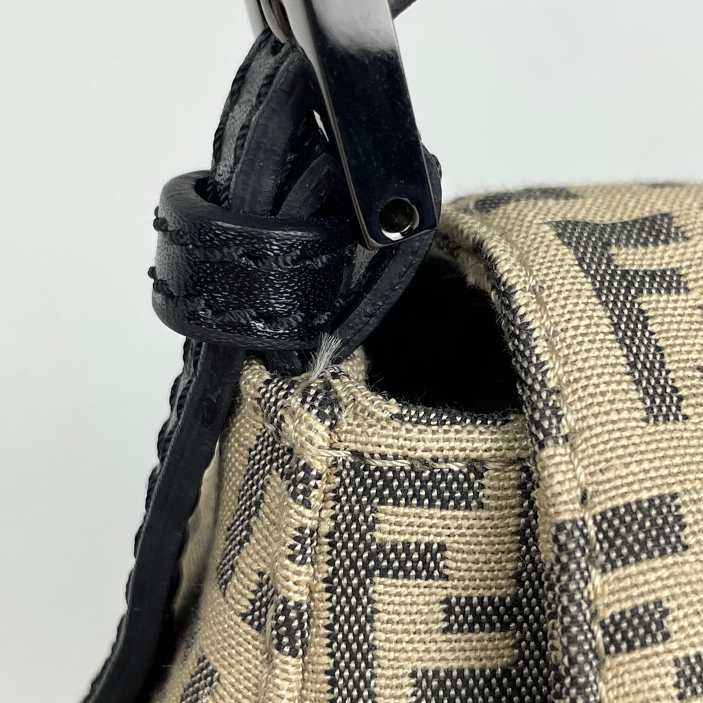 フェンディ ズッキーノ柄 ワンショルダーバッグ ハンドバッグ ミニ マンマバゲット ショルダーバッグ キャンバス ベージュ 8BR180 レディース 【中古】brbag