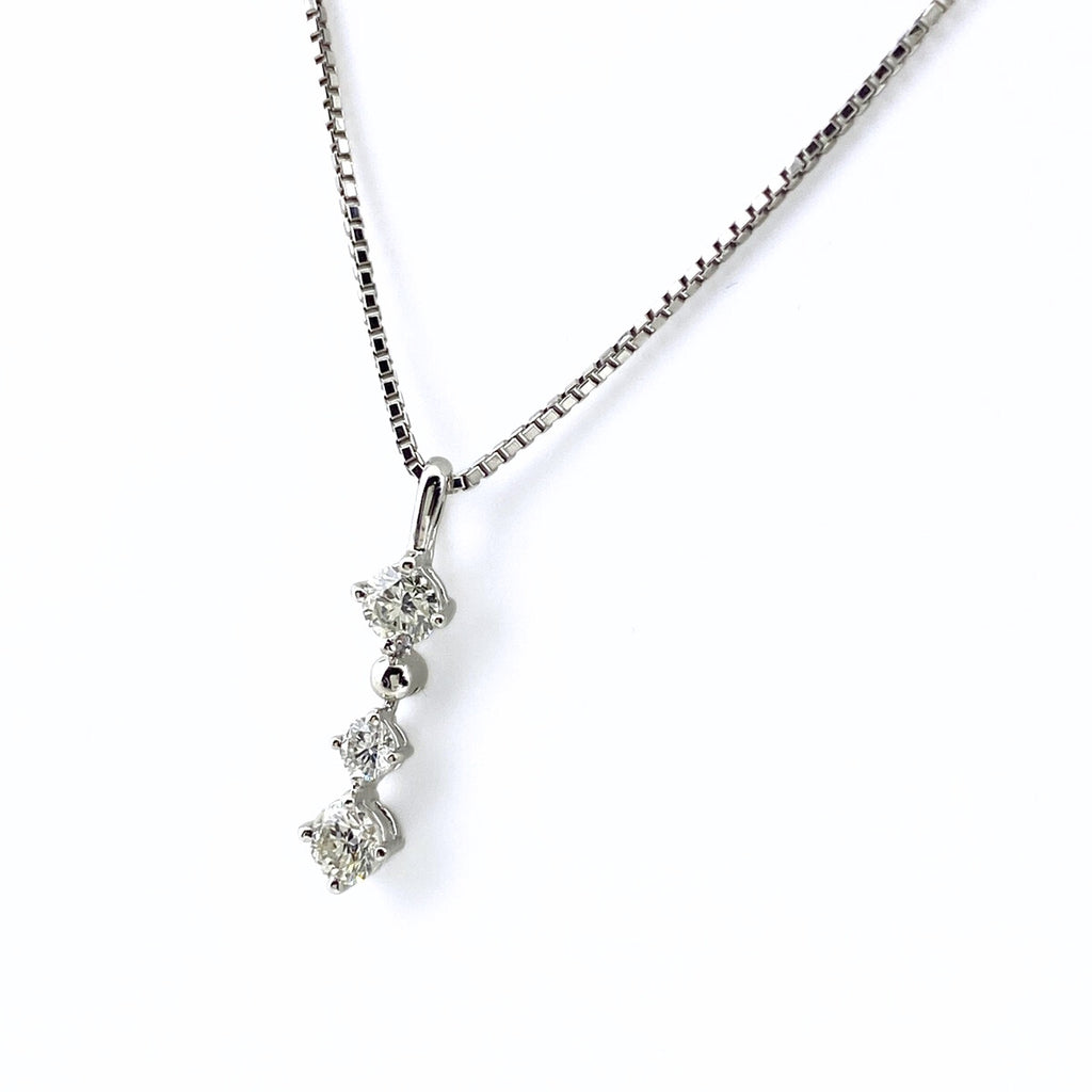 メレダイヤ デザインネックレス プラチナ ペンダント ネックレス Pt900 Pt850 ダイヤモンド レディース 【中古】nbjwl