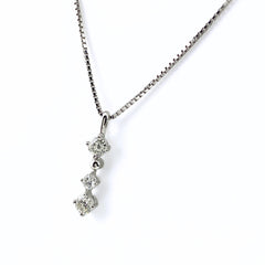 メレダイヤ デザインネックレス プラチナ ペンダント ネックレス Pt900 Pt850 ダイヤモンド レディース 【中古】nbjwl