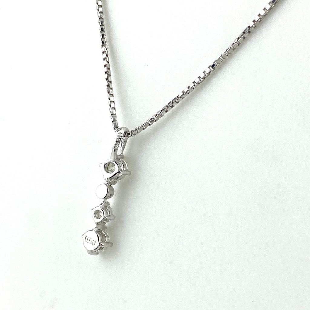 メレダイヤ デザインネックレス プラチナ ペンダント ネックレス Pt900 Pt850 ダイヤモンド レディース 【中古】nbjwl