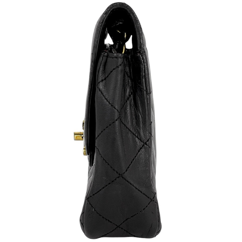 シャネル パリ限定 ミニ マトラッセ シングルフラップ チェーン ショルダーバッグ ココマーク CCマーク ショルダーバッグ レザー ブラック レディース 【中古】brbag