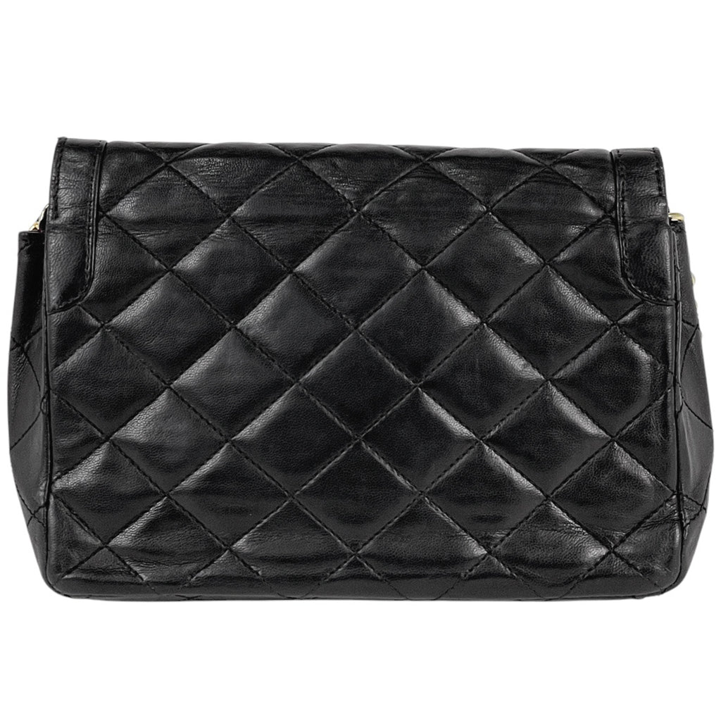 シャネル パリ限定 ミニ マトラッセ シングルフラップ チェーン ショルダーバッグ ココマーク CCマーク ショルダーバッグ レザー ブラック レディース 【中古】brbag