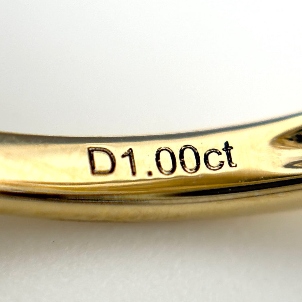 ハートモチーフ デザインリング YG イエローゴールド 指輪 メレダイヤ リング 12号 K18 レディース 【中古】nbjwl