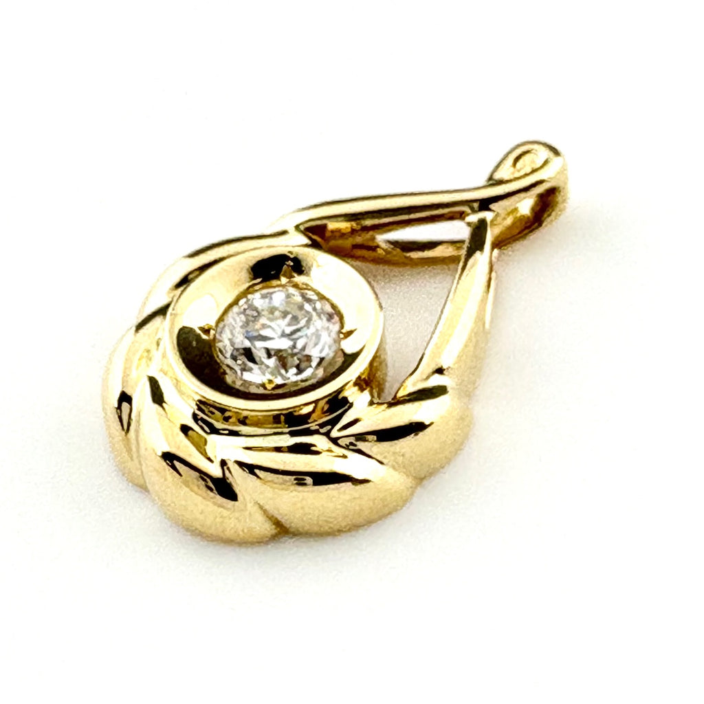 ダイヤモンド ペンダントトップ YG イエローゴールド ペンダントトップ K18 ダイヤモンド レディース 【中古】nbjwl