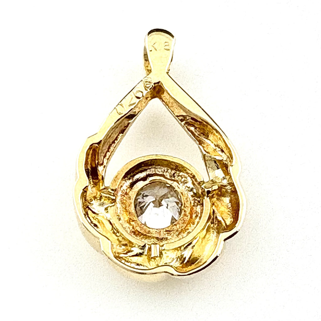 ダイヤモンド ペンダントトップ YG イエローゴールド ペンダントトップ K18 ダイヤモンド レディース 【中古】nbjwl