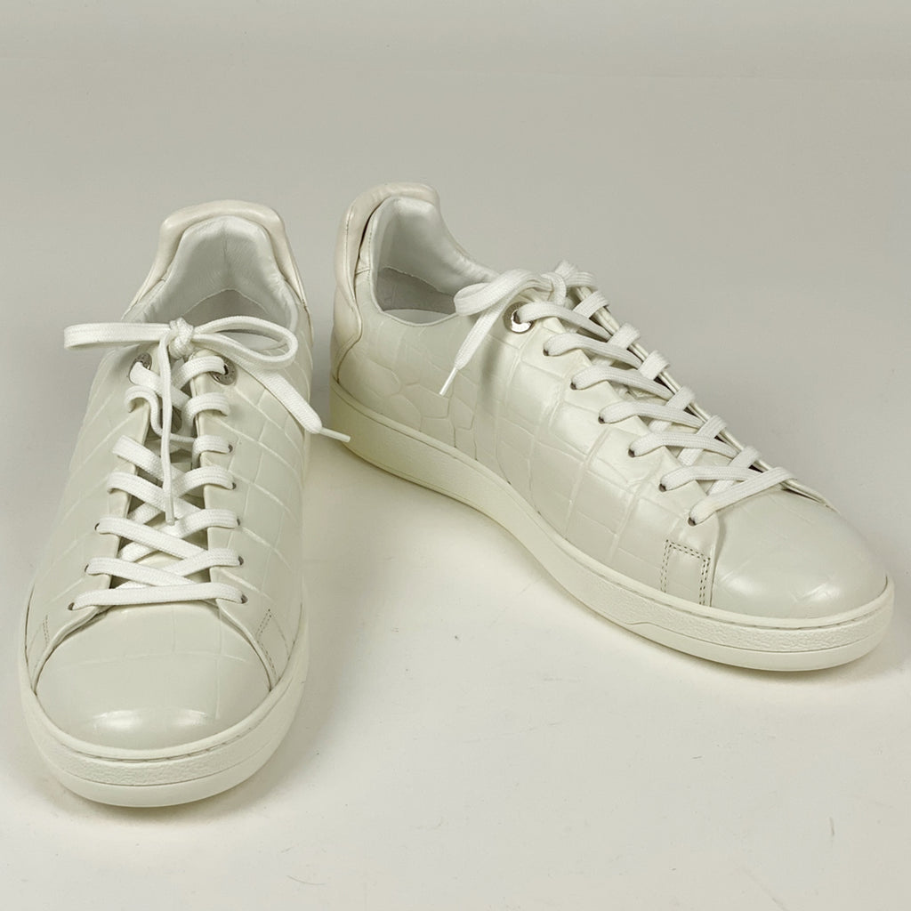 ルイ・ヴィトン ロゴ スニーカー ローカット 型押し 靴 スニーカー レザー ホワイト メンズ 【中古】brapp