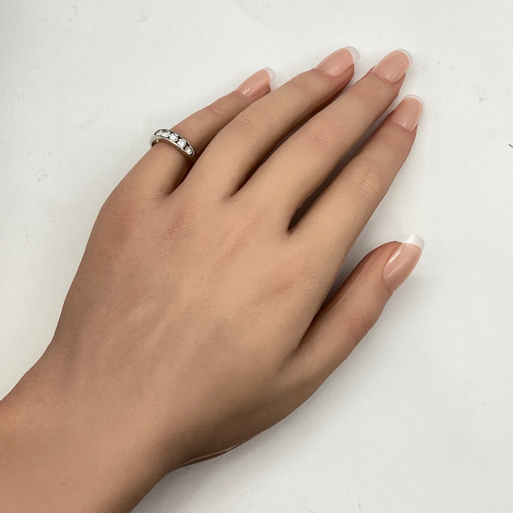 メレダイヤ デザインリング プラチナ 指輪 リング 9.5号 Pt900 ダイヤモンド レディース 【中古】nbjwl