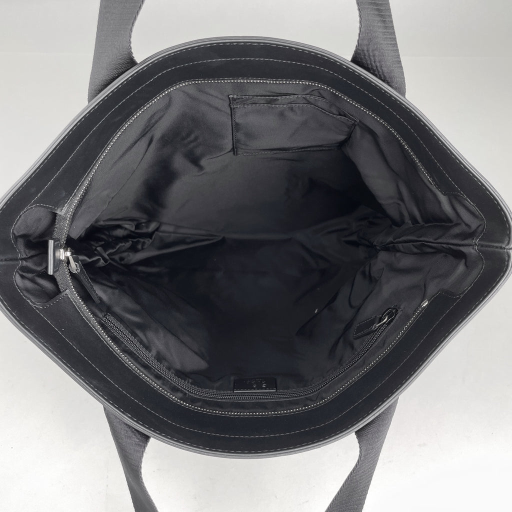 グッチ ロゴ トートバッグ ショルダーバッグ シェリーライン ウェブ トートバッグ ナイロン ブラック 631245 レディース 【中古】brbag