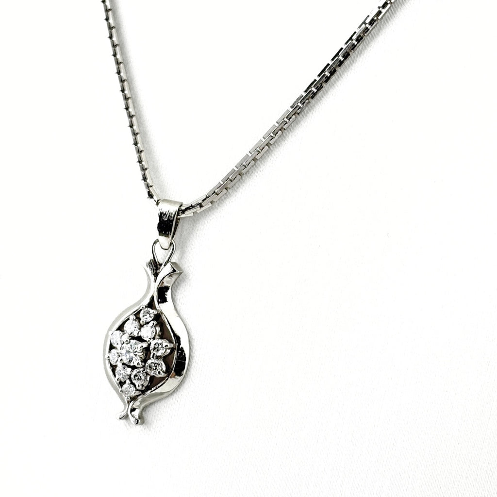 約43cm フラワー ネックレス プラチナ ペンダント 花 Pt900 ダイヤモンド レディース 【中古】nbjwl