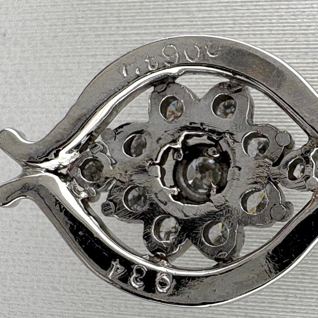 約43cm フラワー ネックレス プラチナ ペンダント 花 Pt900 ダイヤモンド レディース 【中古】nbjwl