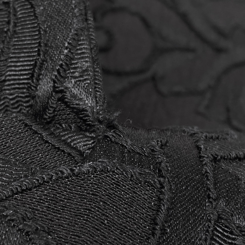 クリスチャンディオール ジャガード ノーカラージャケット コート 貝殻モチーフ アウター その他コート 絹 毛 ブラック レディース 【中古】brapp