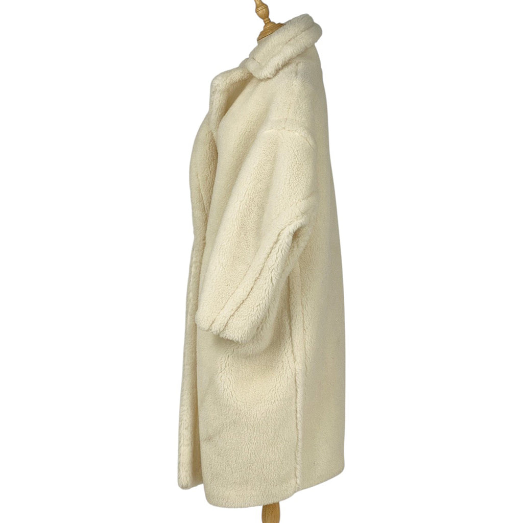 マックスマーラ テディベア アイコン コート ジャケット テーラード アウター その他コート アルパカ 毛 絹 ホワイト レディース 【中古】brapp