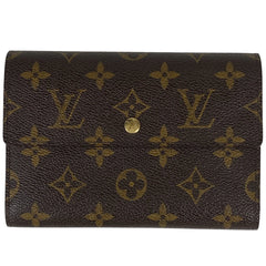 ルイ・ヴィトン ポルト トレゾール エテュイ パピエ 札入れ 小銭入れ 三つ折り財布 モノグラム ブラウン M61202 レディース 【中古】brbag