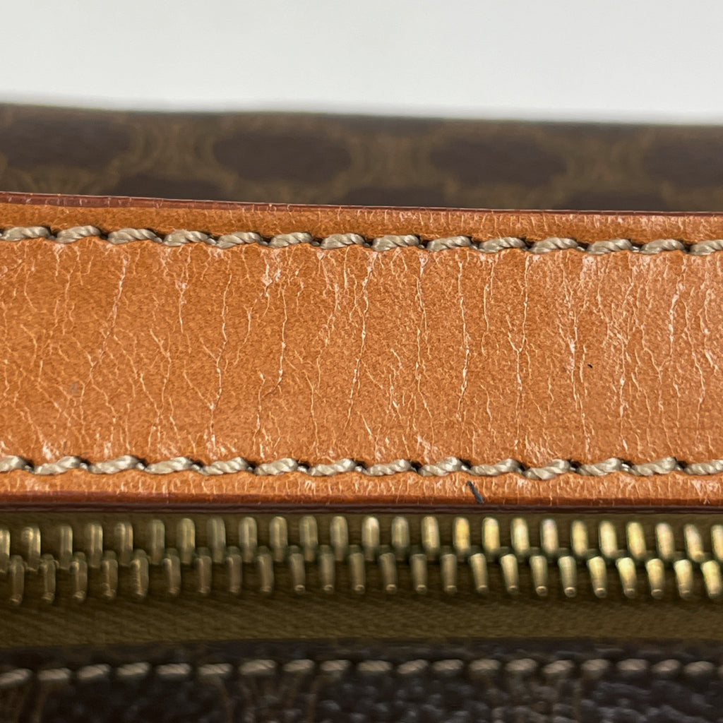 セリーヌ マカダム柄 ハンドバッグ ポーチ ハンドバッグ コーティングキャンバス ブラウン レディース 【中古】brbag