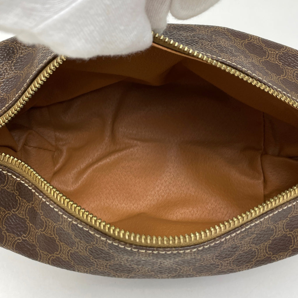 セリーヌ マカダム柄 ハンドバッグ ポーチ ハンドバッグ コーティングキャンバス ブラウン レディース 【中古】brbag