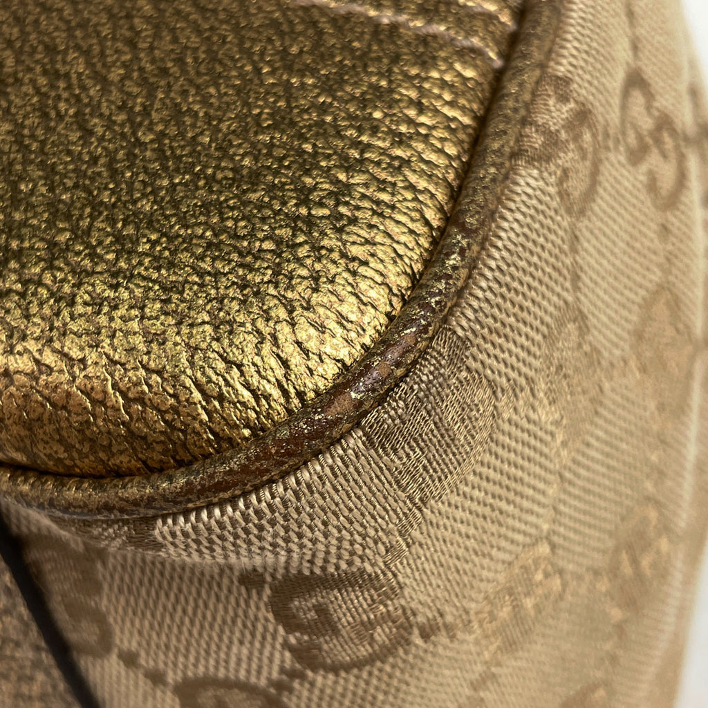 グッチ プリンシー トートバッグ ショルダーバッグ リボン トートバッグ GGキャンバス ベージュ ゴールド 163805 レディース 【中古】brbag