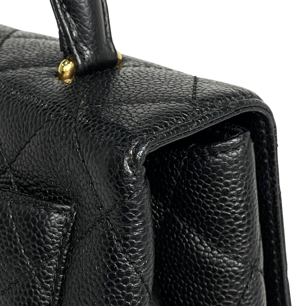 シャネル ココマーク ハンドバッグ マトラッセ ハンドバッグ キャビアスキン ブラック A12397 レディース 【中古】brbag