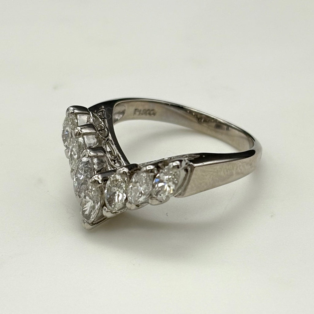 メレダイヤ デザインリング プラチナ 指輪 リング 10.5号 Pt900 ダイヤモンド レディース 【中古】nbjwl