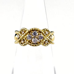 メレダイヤ デザインリング YG イエローゴールド 指輪 リング 10.5号 K18 ダイヤモンド レディース 【中古】nbjwl