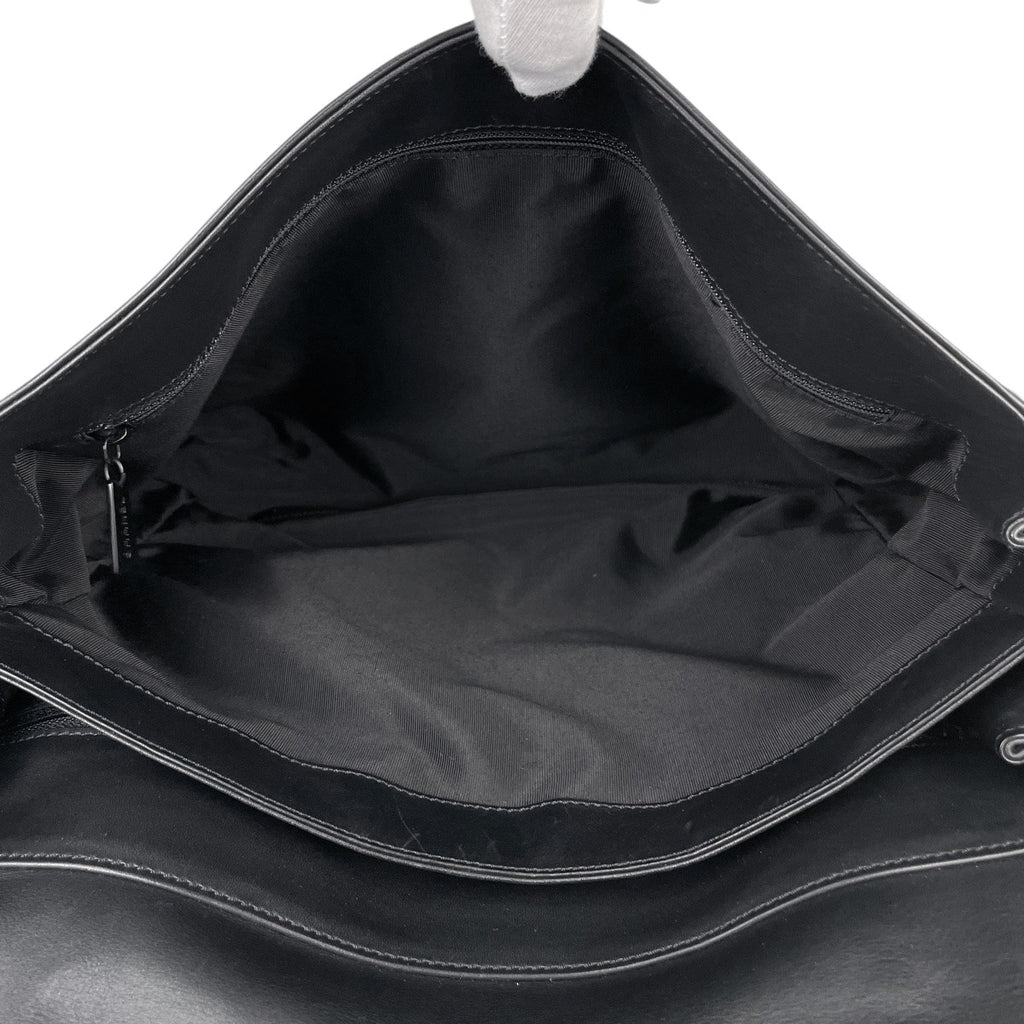 シャネル ロゴ ショルダーバッグ レザー ブラック レディース 【中古】brbag