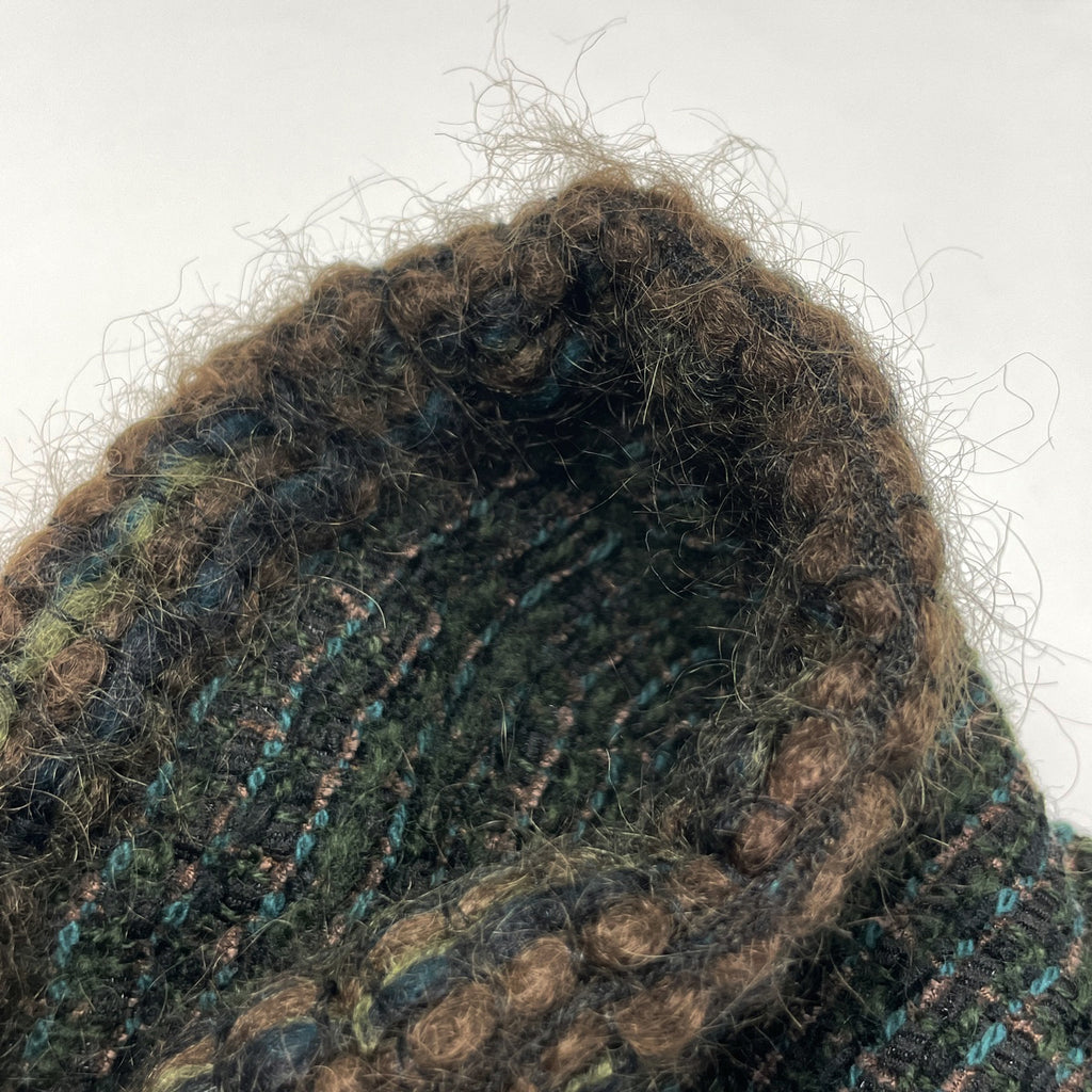 シャネル ツイード セットアップ ココマークボタン ノーカラー 98A マフラー付き セットアップ スカートスーツ グリーン ブラウン レディース 【中古】brapp