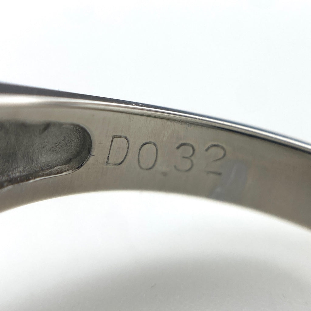 エメラルド デザインリング プラチナ 指輪 メレダイヤ リング 12号 Pt900 エメラルド ダイヤモンド レディース 【中古】nbjwl