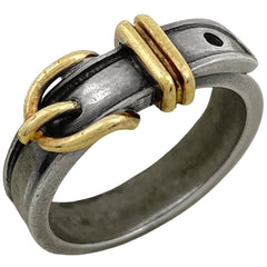 エルメス サンチュール リング 指輪 ベルトモチーフ リング 10号 シルバー925 シルバー ゴールド レディース 【中古】bracc