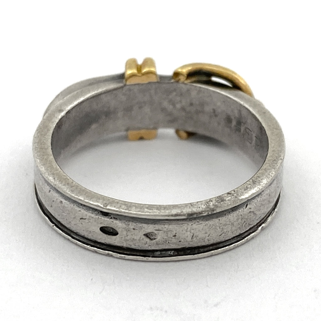 エルメス サンチュール リング 指輪 ベルトモチーフ リング 10号 シルバー925 シルバー ゴールド レディース 【中古】bracc