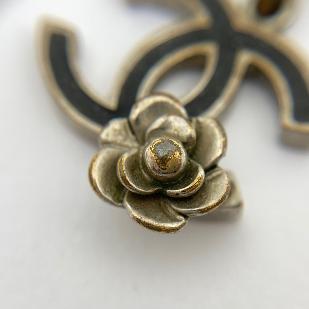 シャネル ココマーク ネックレス カメリア ネックレス シルバーメッキ シルバー ブラック レディース 【中古】bracc