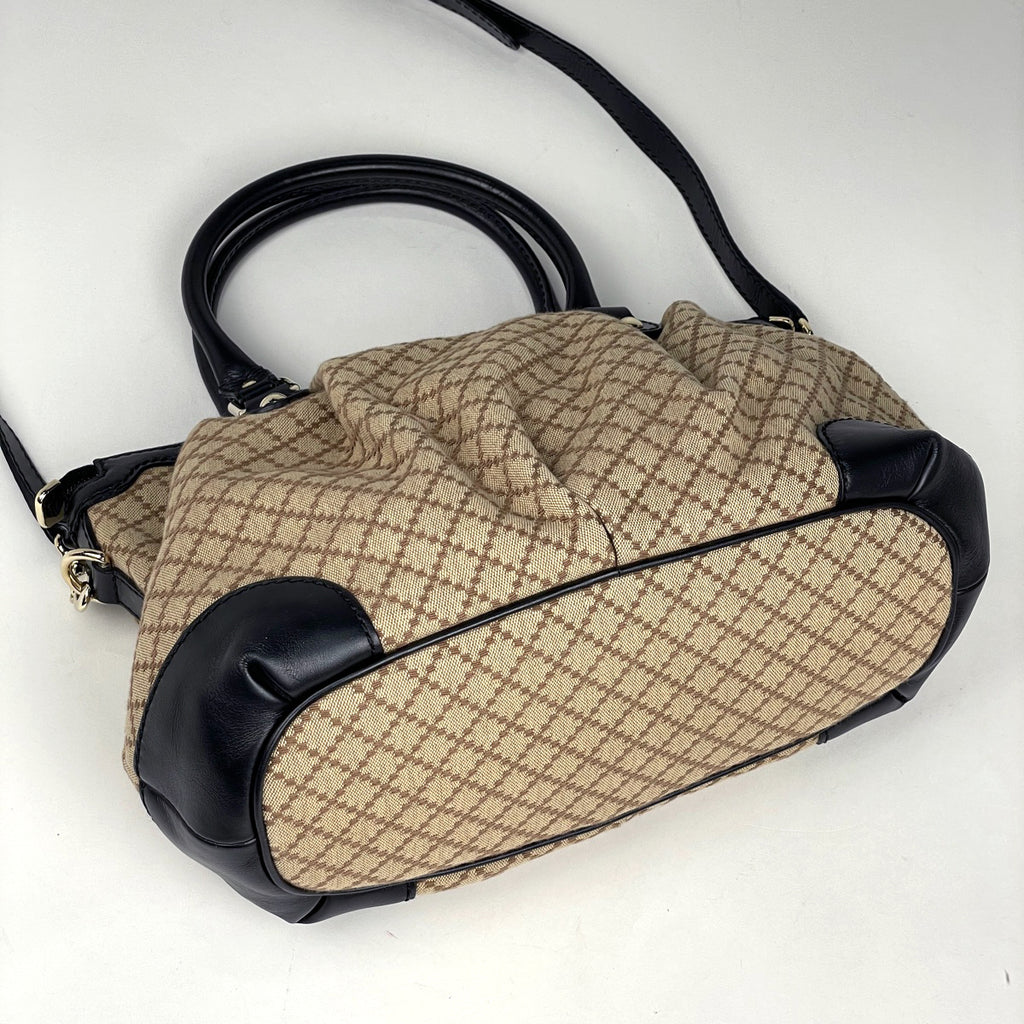 グッチ ディアマンテ スーキー ハンドバッグ 2WAY ショルダーバッグ ハンドバッグ キャンバス ブラウン ブラック 247902 レディース 【中古】brbag