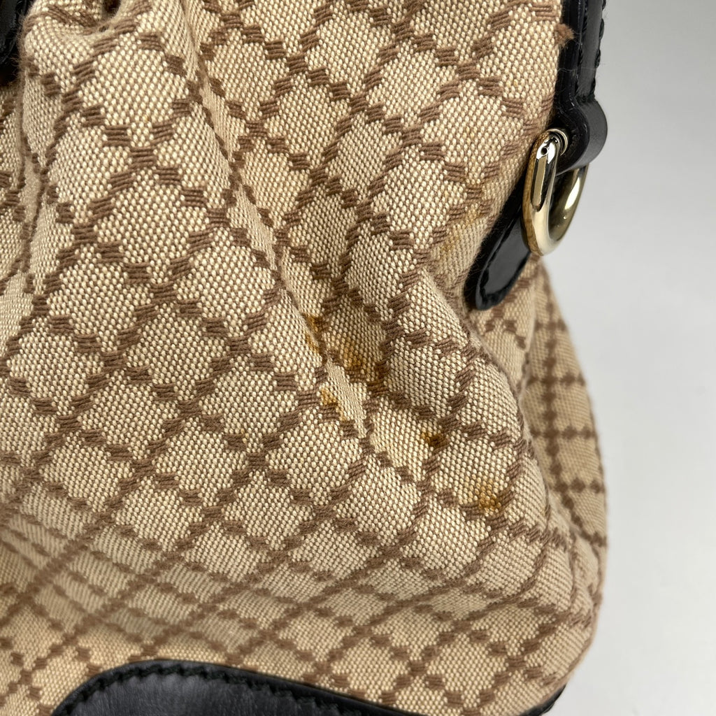 グッチ ディアマンテ スーキー ハンドバッグ 2WAY ショルダーバッグ ハンドバッグ キャンバス ブラウン ブラック 247902 レディース 【中古】brbag