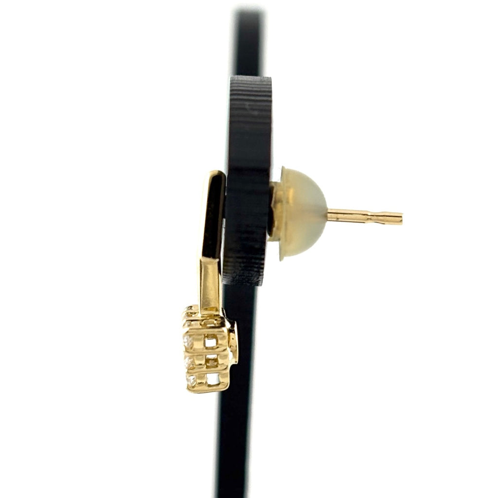 メレダイヤ デザインピアス YG イエローゴールド ピアス K18 750 ダイヤモンド レディース 【中古】nbjwl