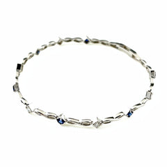 サファイア デザインブレスレット WG ホワイトゴールド 腕輪 ブレスレット K18 WG ダイヤモンド レディース 【中古】nbjwl