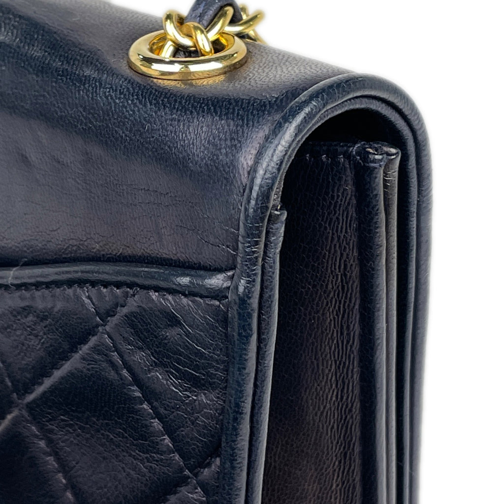 シャネル ココマーク チェーン ショルダーバッグ マトラッセ ショルダーバッグ レザー ネイビー レディース 【中古】brbag