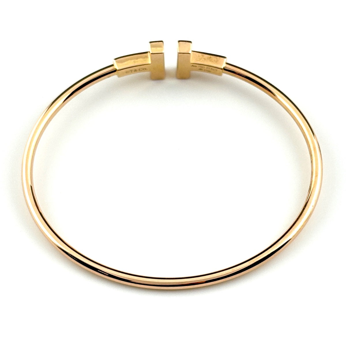 ティファニー ワイヤー ブレスレット PG ピンクゴールド メレダイヤ