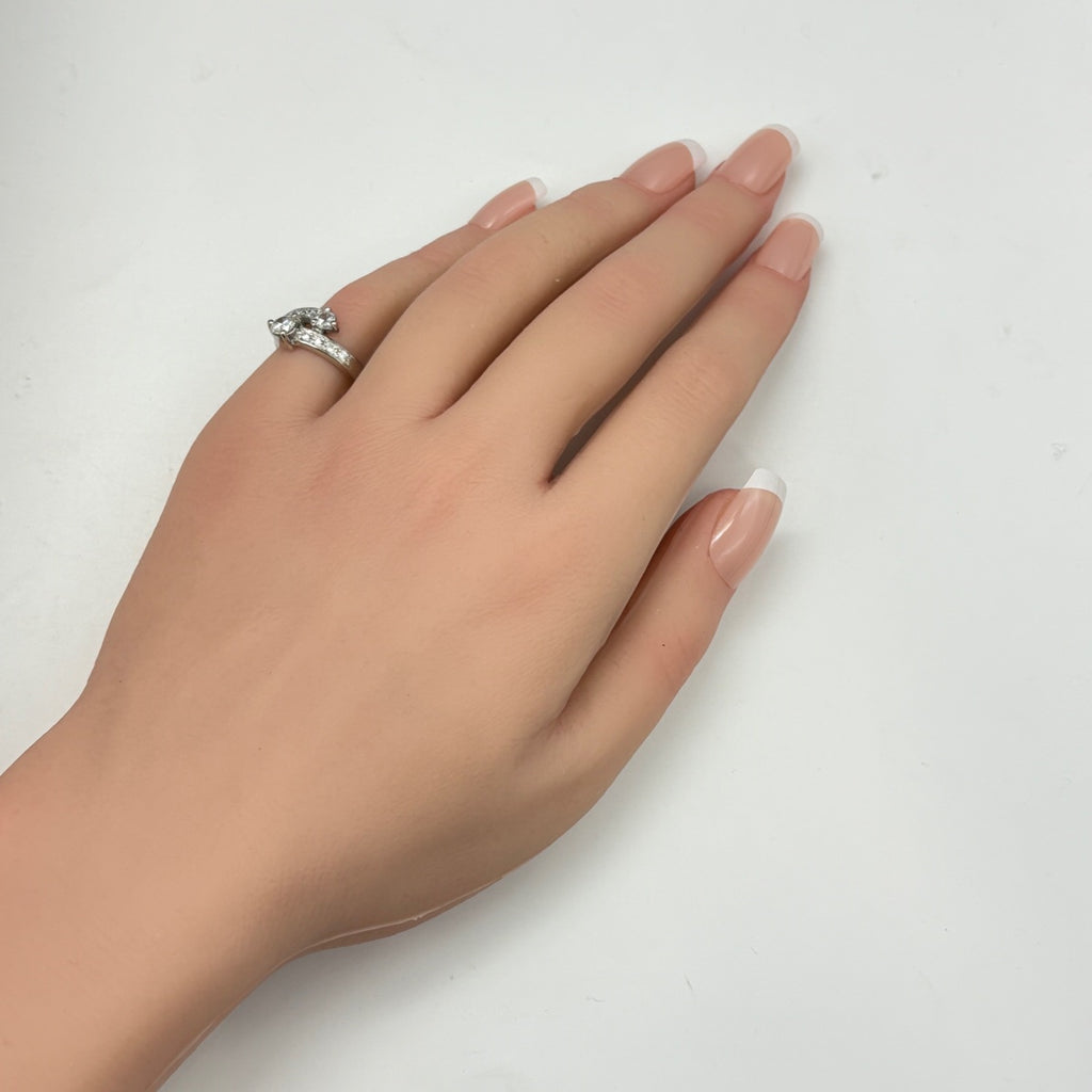 ダイヤモンド デザインリング プラチナ 指輪 メレダイヤ リング 10.5号 Pt900 ダイヤモンド レディース 【中古】nbjwl