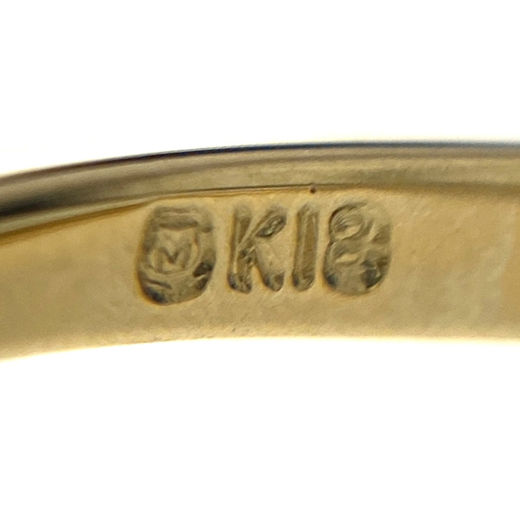 ミキモト パール デザインリング YG イエローゴールド 指輪 メレダイヤ 真珠 リング 9号 K18 パール ダイヤモンド レディース 【中古】brjwl