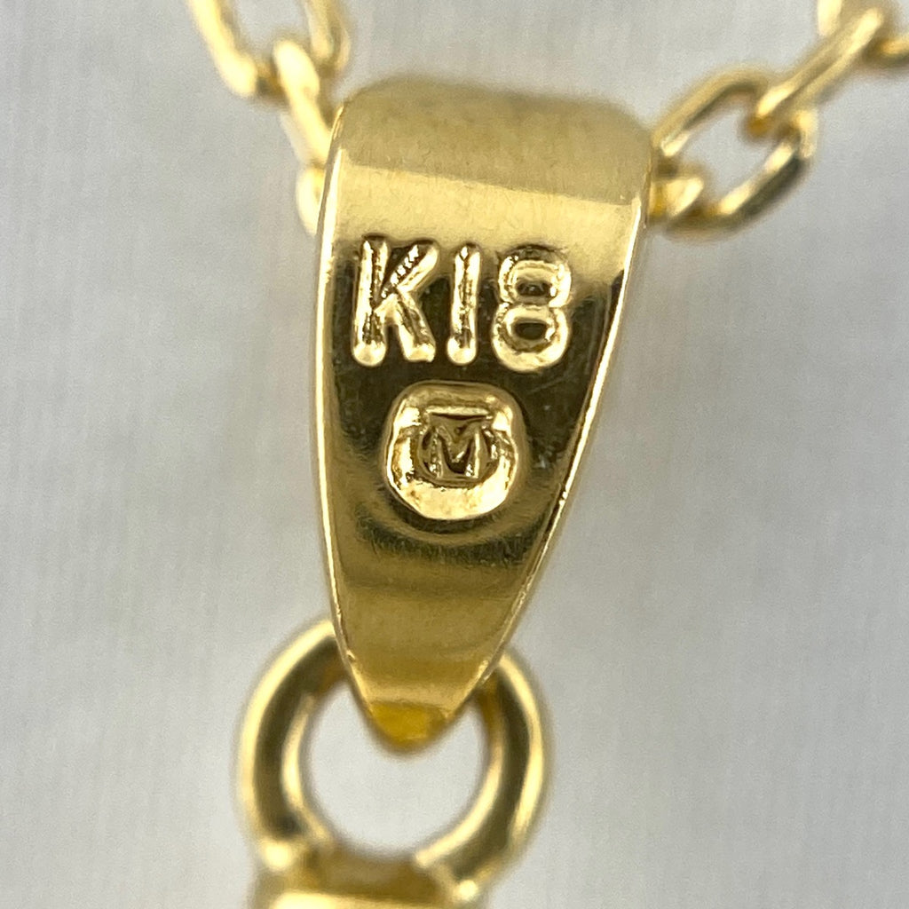 ミキモト パール デザインネックレス YG イエローゴールド ペンダント 真珠 ネックレス K18 パール レディース 【中古】brjwl