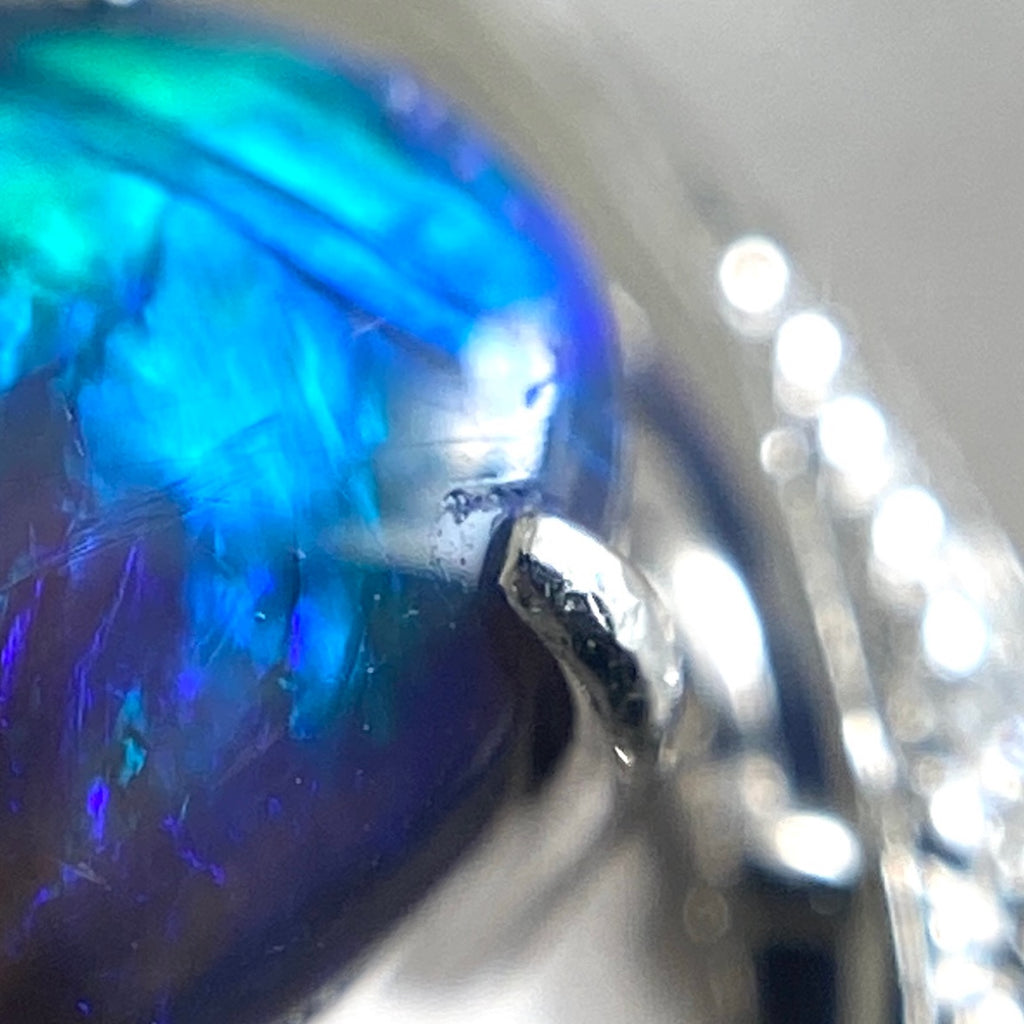 ブラックオパール デザインリング プラチナ 指輪 メレダイヤ リング 19号 Pt900 オパール ダイヤモンド メンズ 【中古】nbjwl