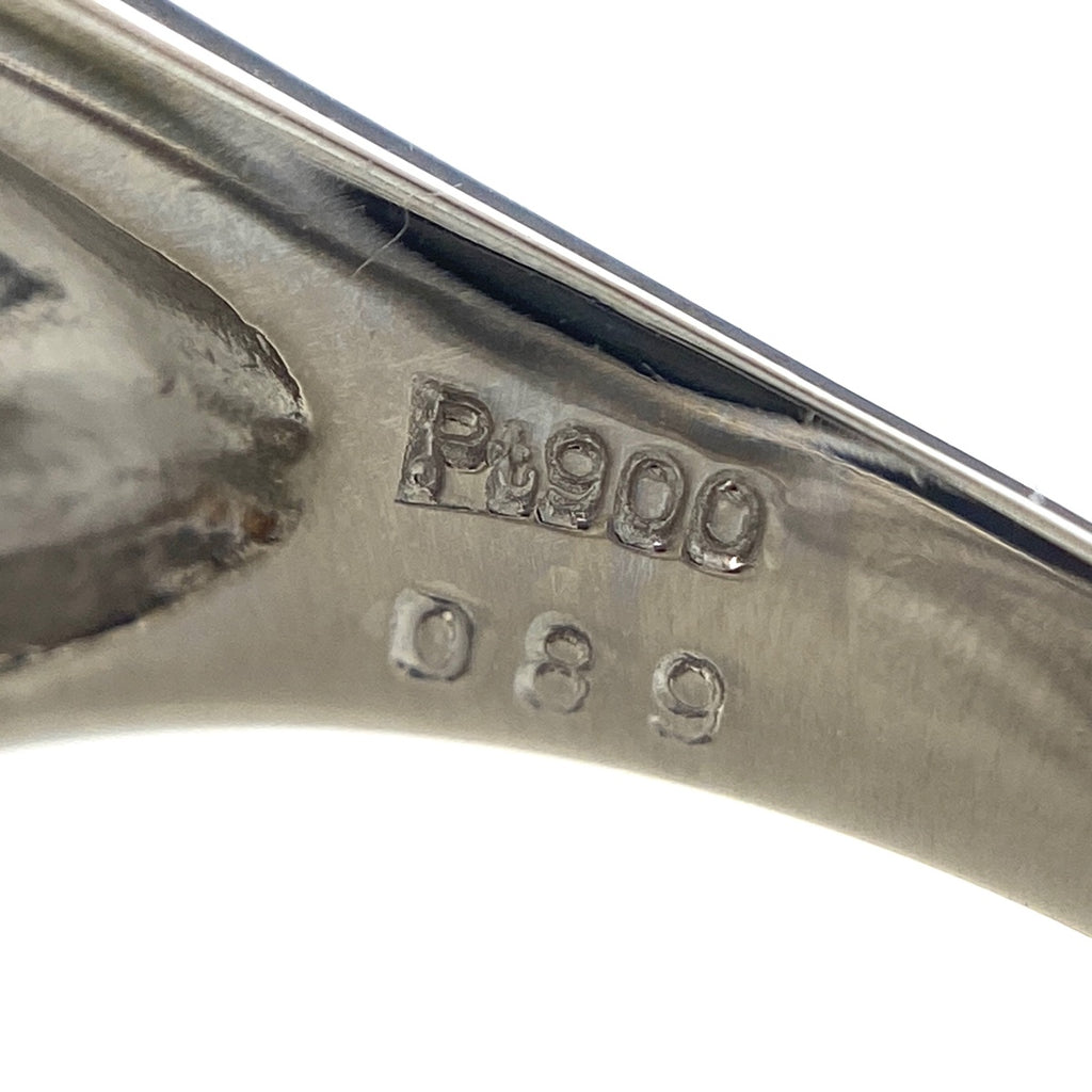 ブラックオパール デザインリング プラチナ 指輪 メレダイヤ リング 19号 Pt900 オパール ダイヤモンド メンズ 【中古】nbjwl
